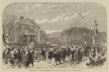 Doop van de Manchester en Salford Life Boat in Peel Park, Salford